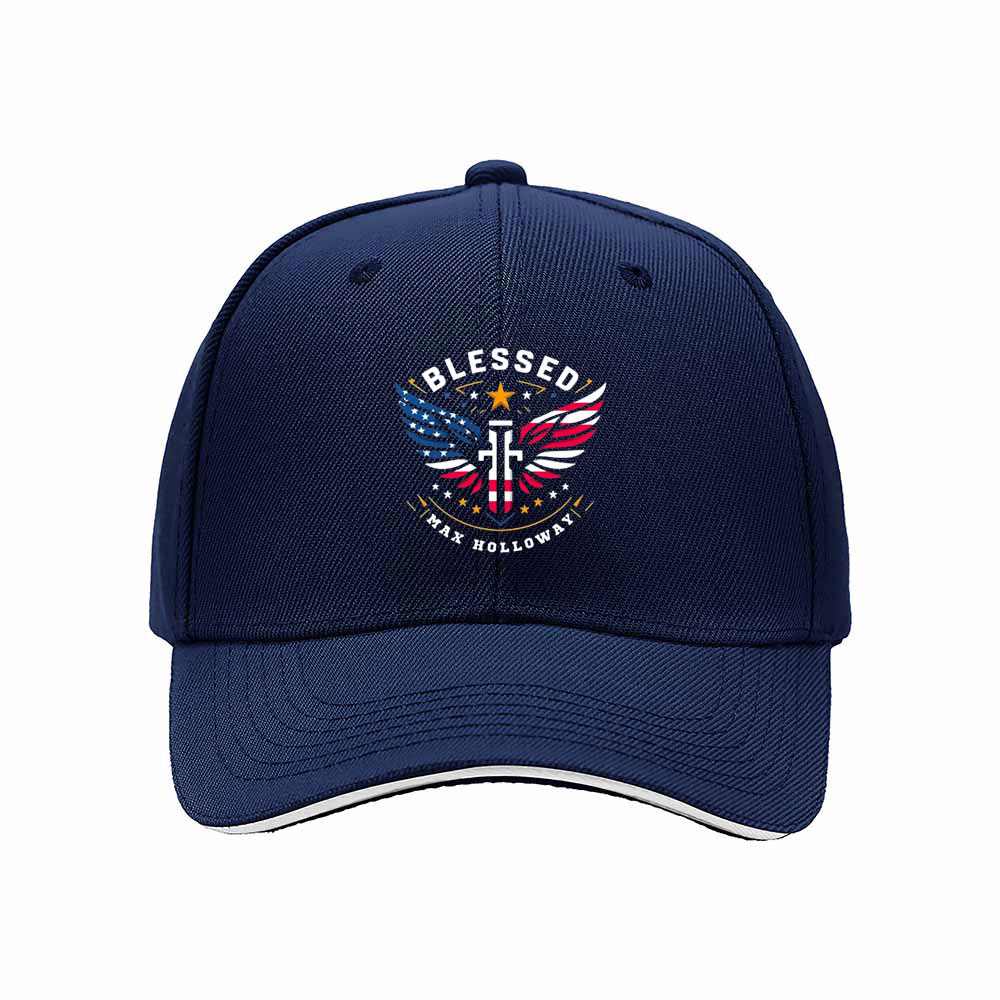 Blessed Max Holloway Wings USA Flag Men's Baseball Cap - Image 2