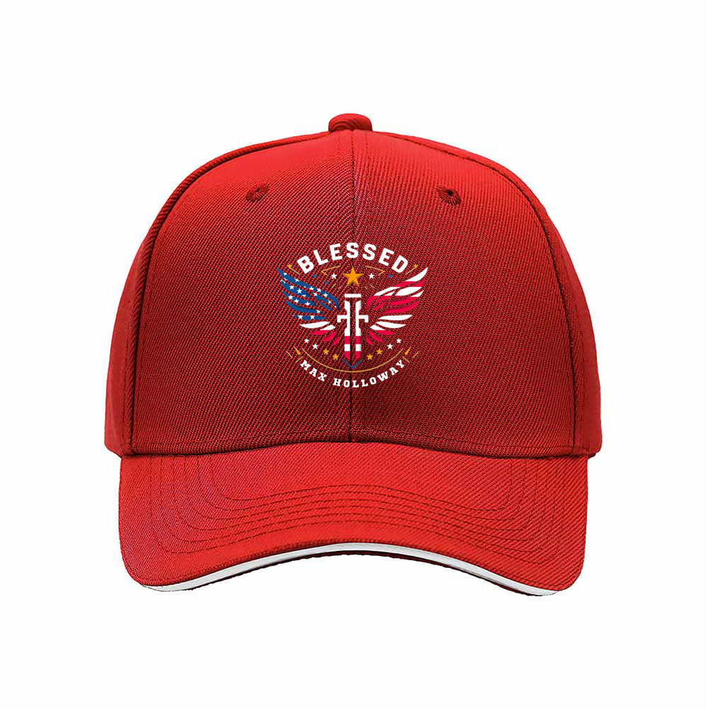 Blessed Max Holloway Wings USA Flag Men's Baseball Cap - Image 6