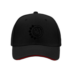 Black Men's Baseball Cap with Embroidered Logo Red Trim Gift for Him