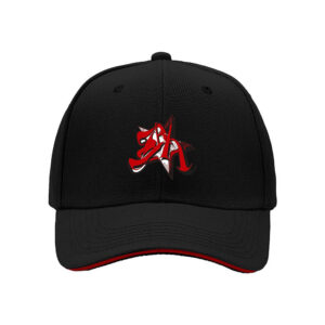 Black Baseball Cap with Red Dragon Logo Men's Women's Gift Hat