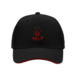 Red Handprint Help Embroidered Men's Baseball Cap Gift