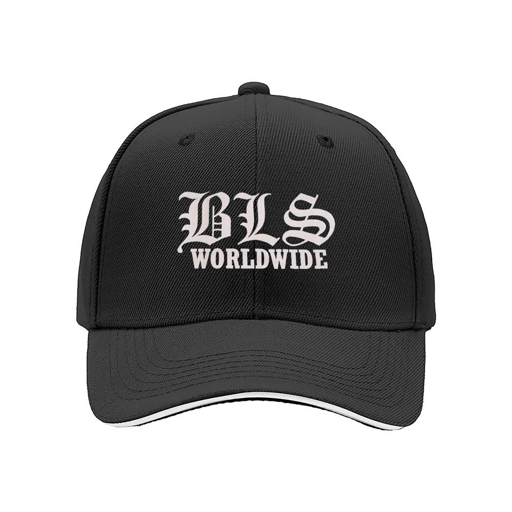 BLS Worldwide Men's Baseball Cap Black Red Trim Gift Hat - Image 3