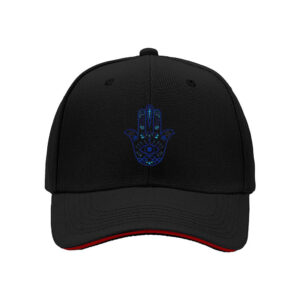 Blue Hamsa Hand Embroidered Men's Baseball Cap Gift for Him
