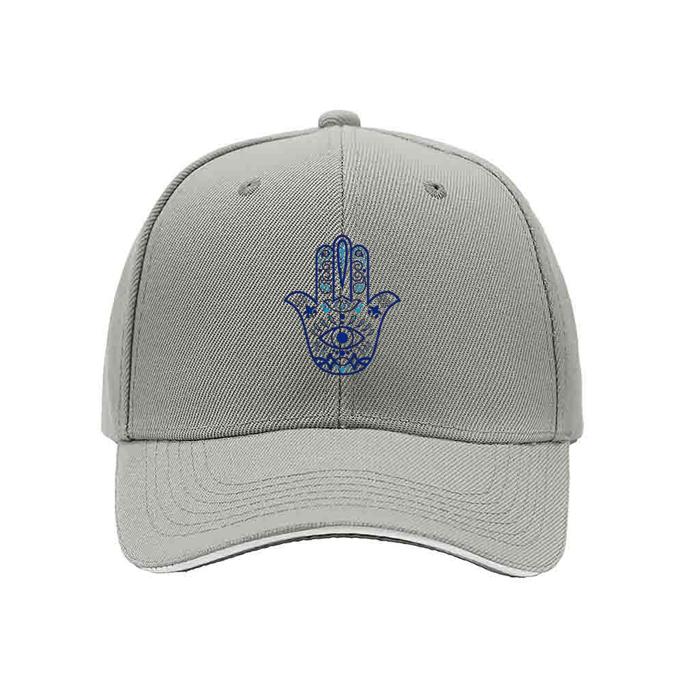 Blue Hamsa Hand Embroidered Men's Baseball Cap Gift for Him - Image 7
