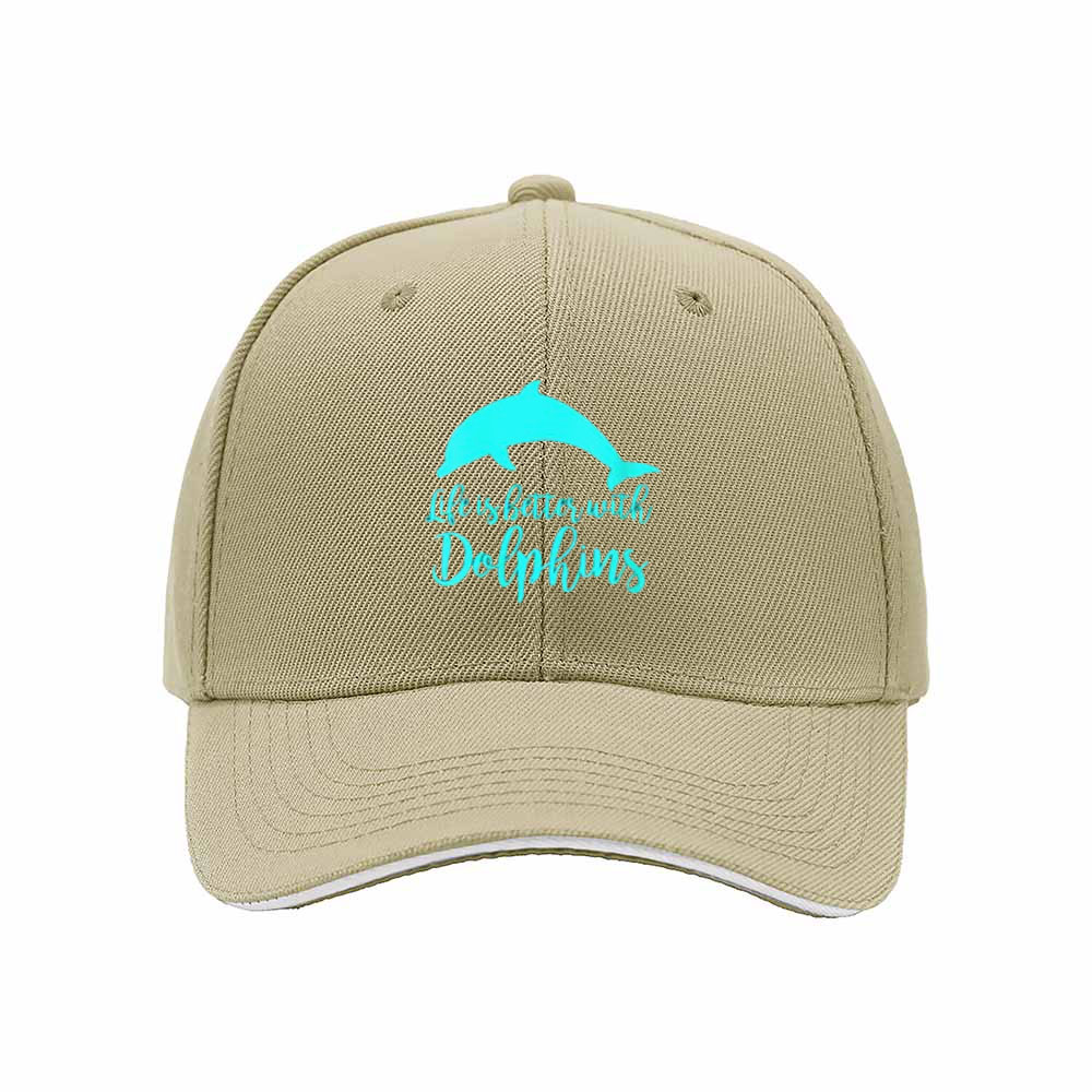 Life is Better with Dolphins Men's Baseball Cap Gift - Image 4