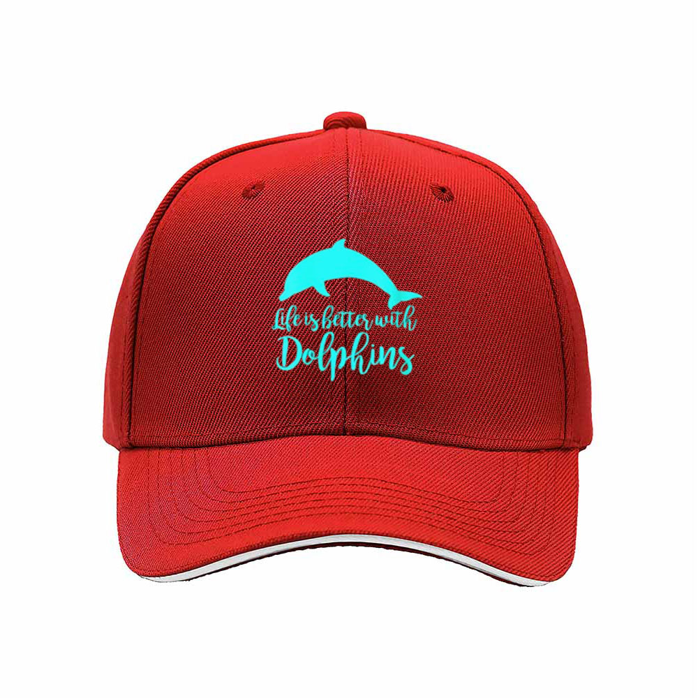 Life is Better with Dolphins Men's Baseball Cap Gift - Image 6
