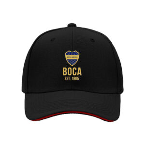 Boca Juniors Men's Baseball Cap Gold Logo Black Hat