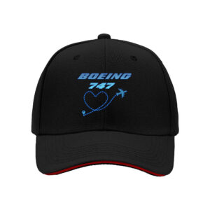 Boeing 747 Love Heart Men's Baseball Cap Gift for Aviation Fans
