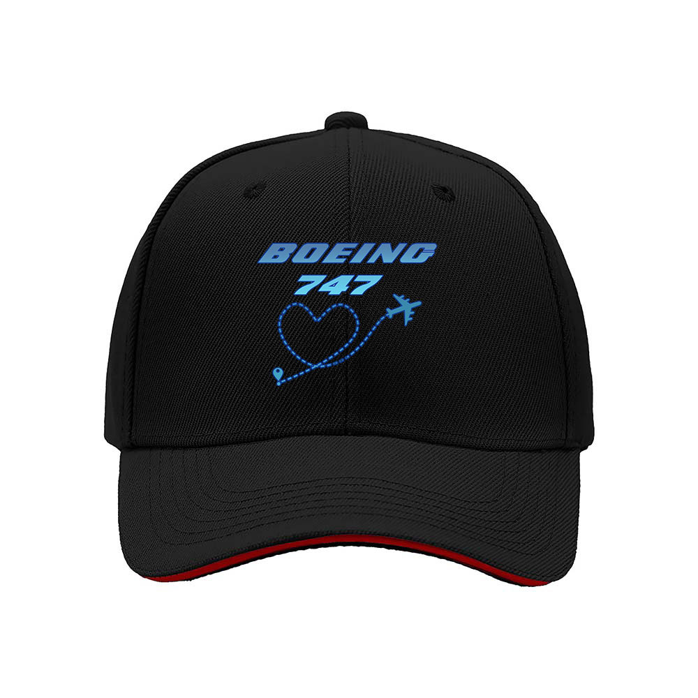 Boeing 747 Love Heart Men's Baseball Cap Gift for Aviation Fans