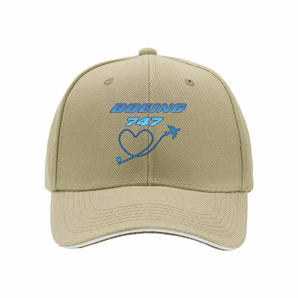Boeing 747 Love Heart Men's Baseball Cap Gift for Aviation Fans - Image 4