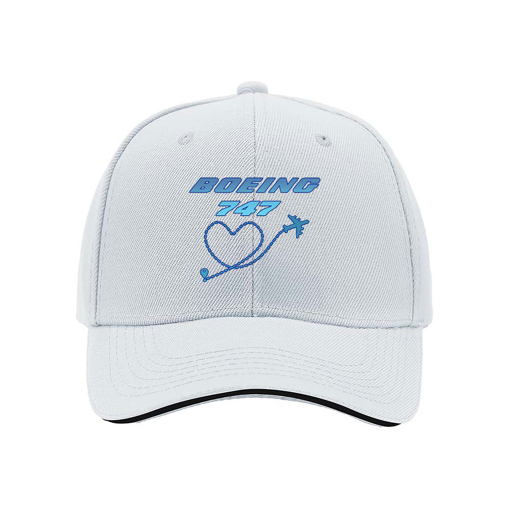 Boeing 747 Love Heart Men's Baseball Cap Gift for Aviation Fans - Image 5