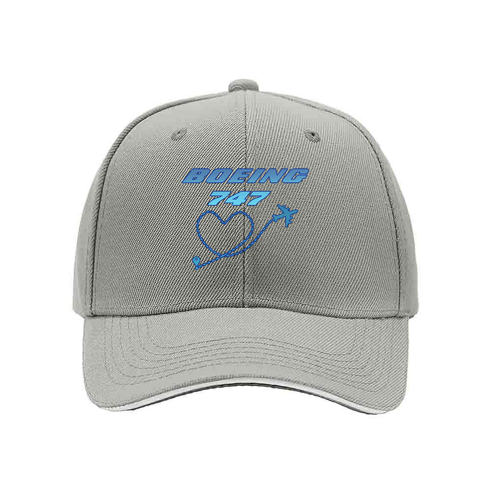 Boeing 747 Love Heart Men's Baseball Cap Gift for Aviation Fans - Image 7
