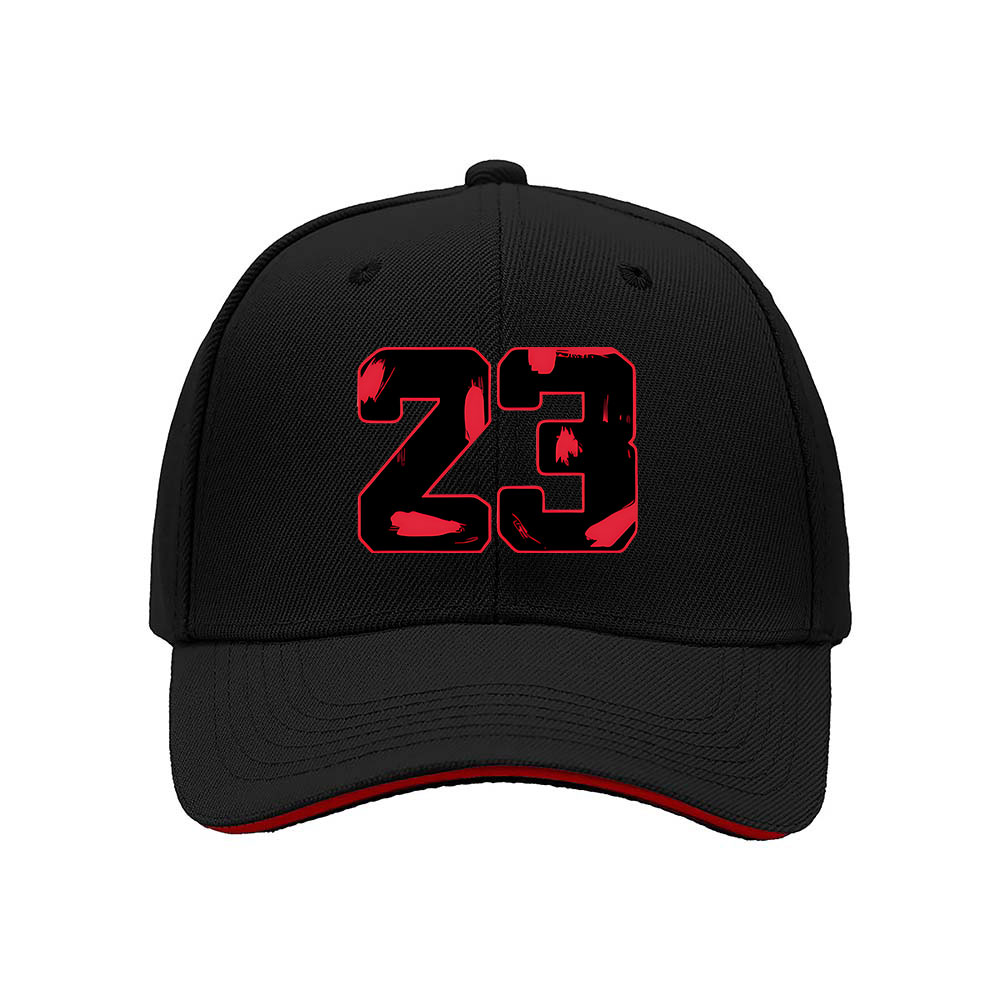 Black Baseball Cap with Red 23 Print Men's Women's Sport Hat Gift