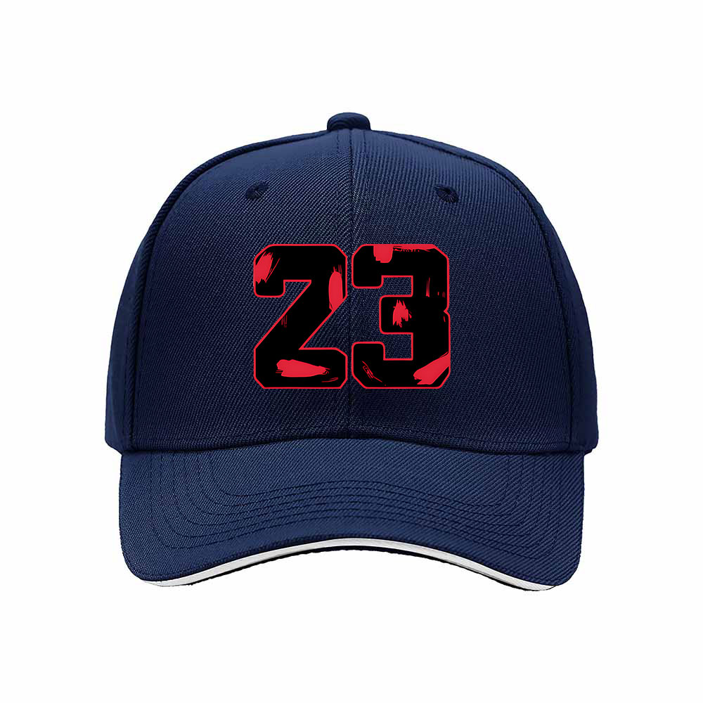 Black Baseball Cap with Red 23 Print Men's Women's Sport Hat Gift - Image 2