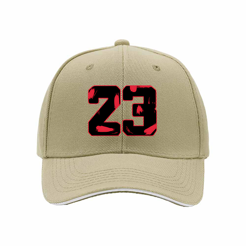 Black Baseball Cap with Red 23 Print Men's Women's Sport Hat Gift - Image 4