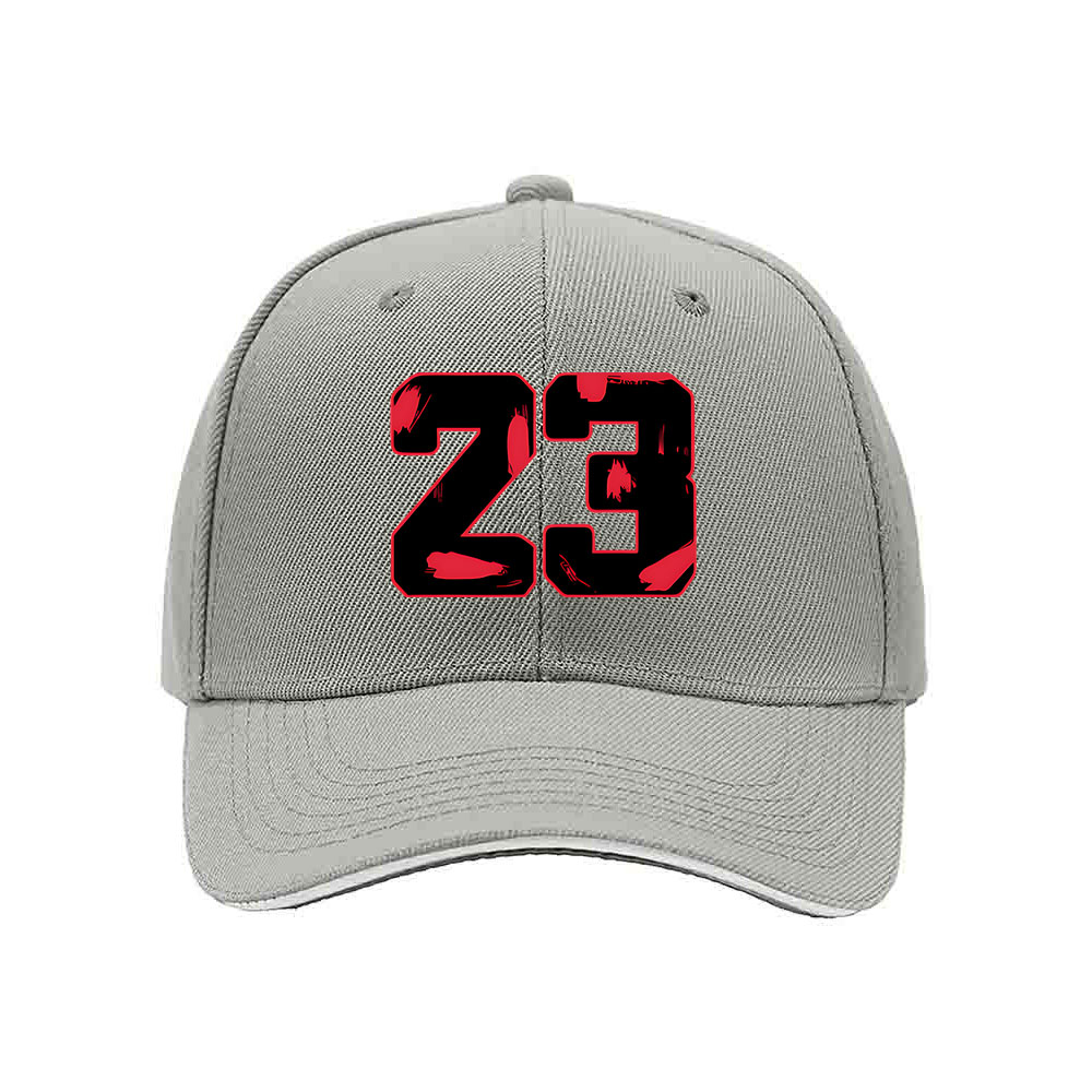 Black Baseball Cap with Red 23 Print Men's Women's Sport Hat Gift - Image 7