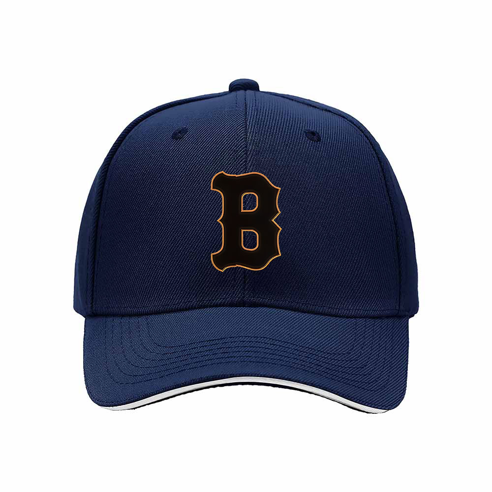 Black Baseball Cap with Orange B Logo Men's Women's Adjustable Hat Gift for Sports Fans - Image 2