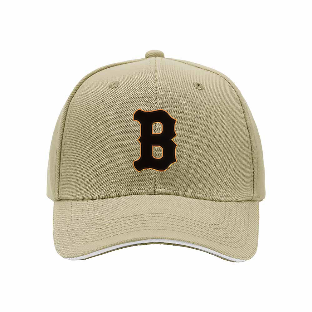 Black Baseball Cap with Orange B Logo Men's Women's Adjustable Hat Gift for Sports Fans - Image 4
