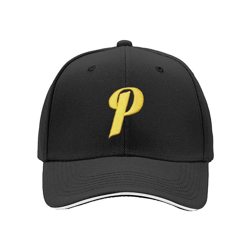 Black Baseball Cap with Gold P Logo Men's Women's Gift Hat - Image 3