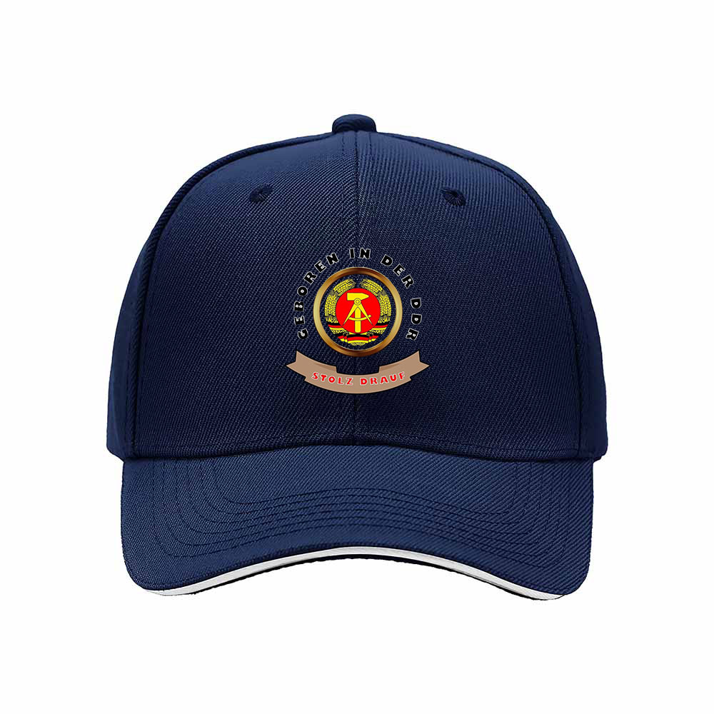 Born in GDR Men's Baseball Cap Pride of East Germany Hat - Image 2