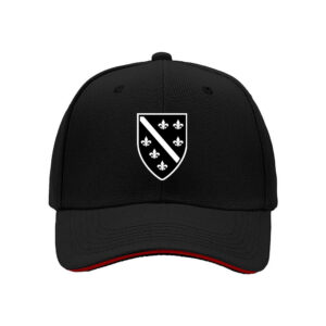 Black Baseball Cap with Fleur de Lis Crest Design for Men and Women