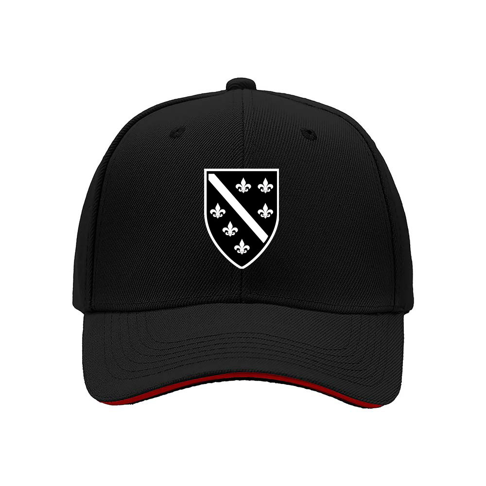 Black Baseball Cap with Fleur de Lis Crest Design for Men and Women