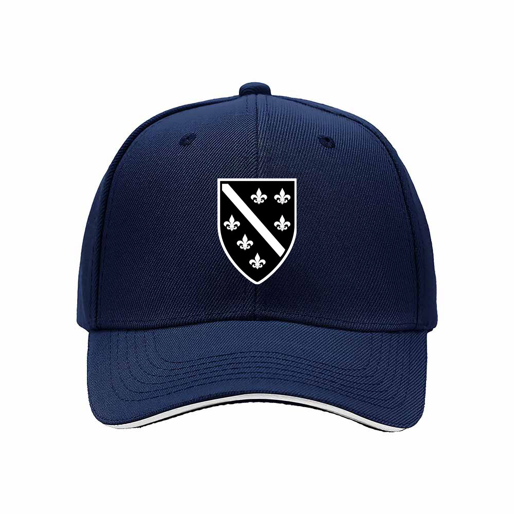 Black Baseball Cap with Fleur de Lis Crest Design for Men and Women - Image 2
