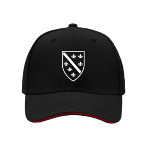 Black Baseball Cap with Fleur de Lis Shield Design for Men Women Casual Gift