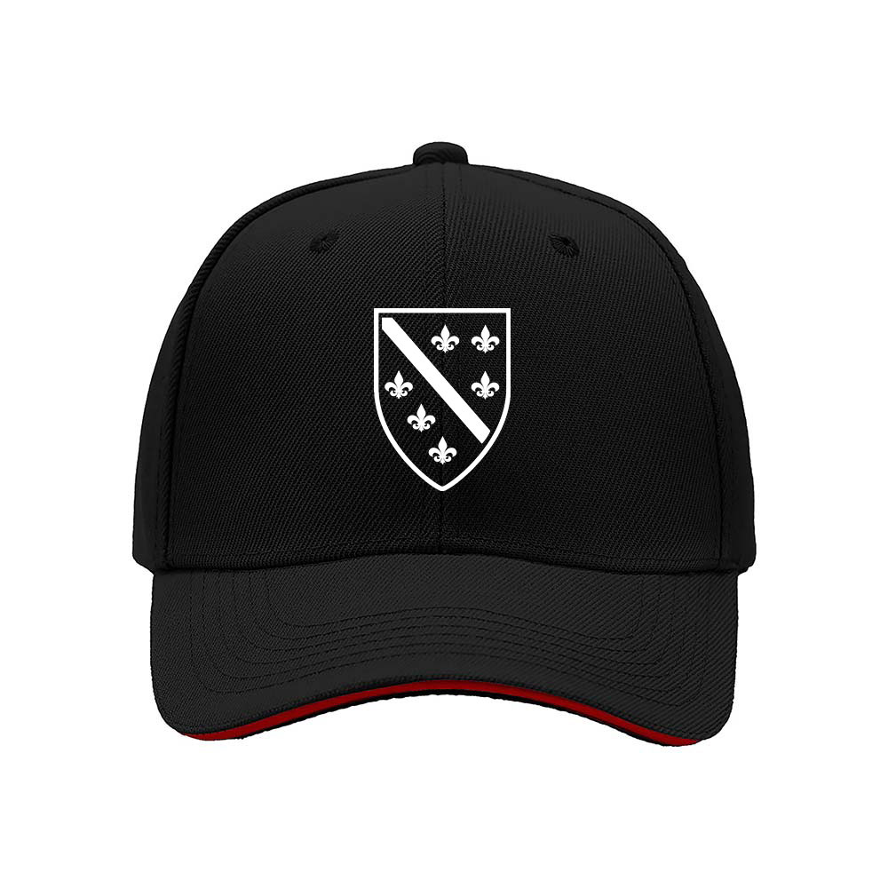 Black Baseball Cap with Fleur de Lis Shield Design for Men Women Casual Gift