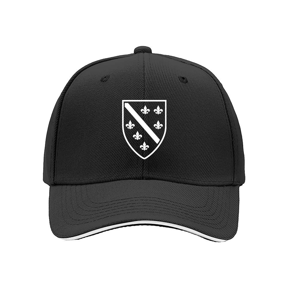 Black Baseball Cap with Fleur de Lis Shield Design for Men Women Casual Gift - Image 3