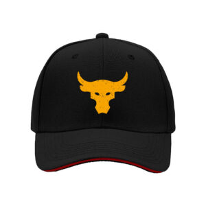 Black Baseball Cap with Yellow Bull Logo Men's Women's Fashion Gift Hat