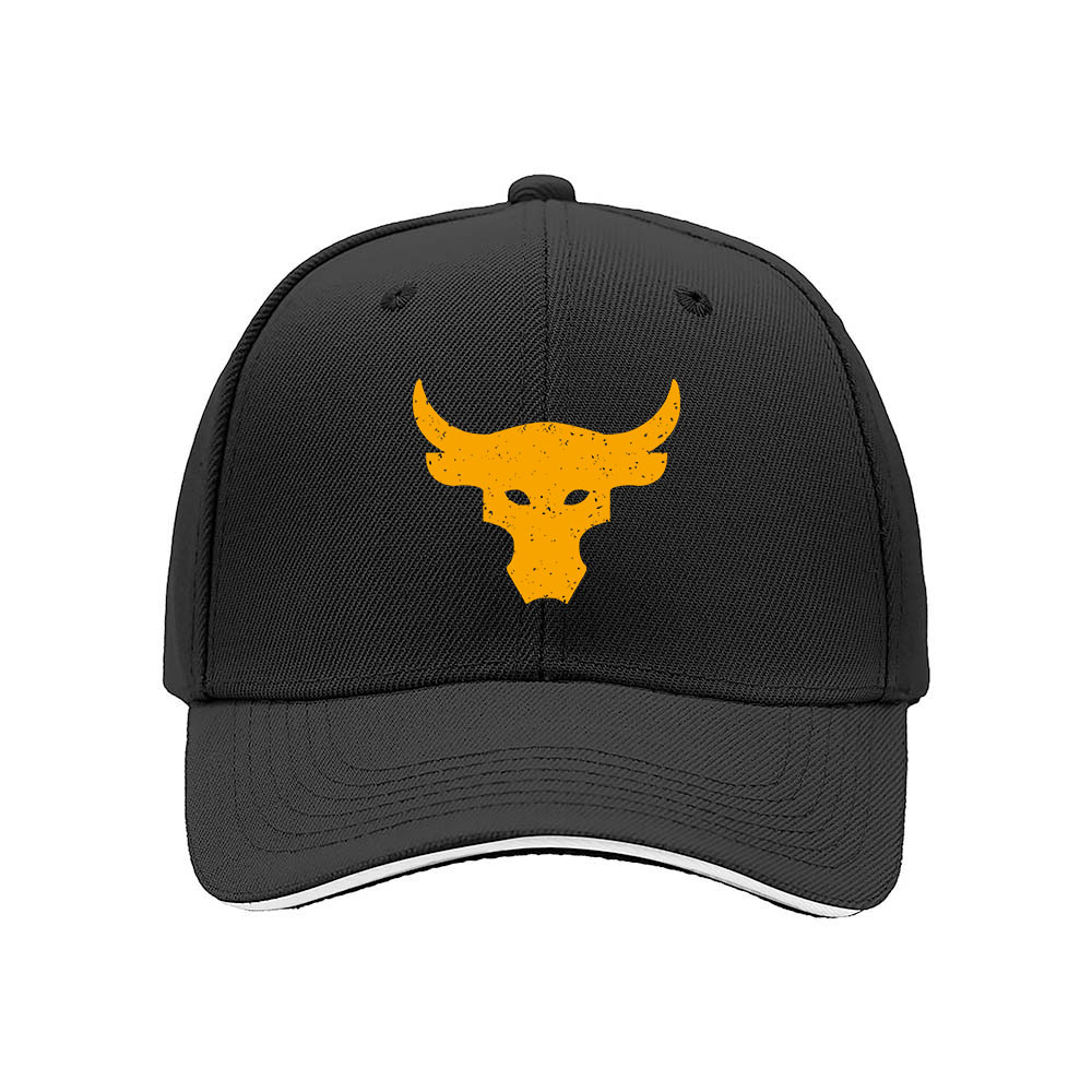 Black Baseball Cap with Yellow Bull Logo Men's Women's Fashion Gift Hat - Image 3