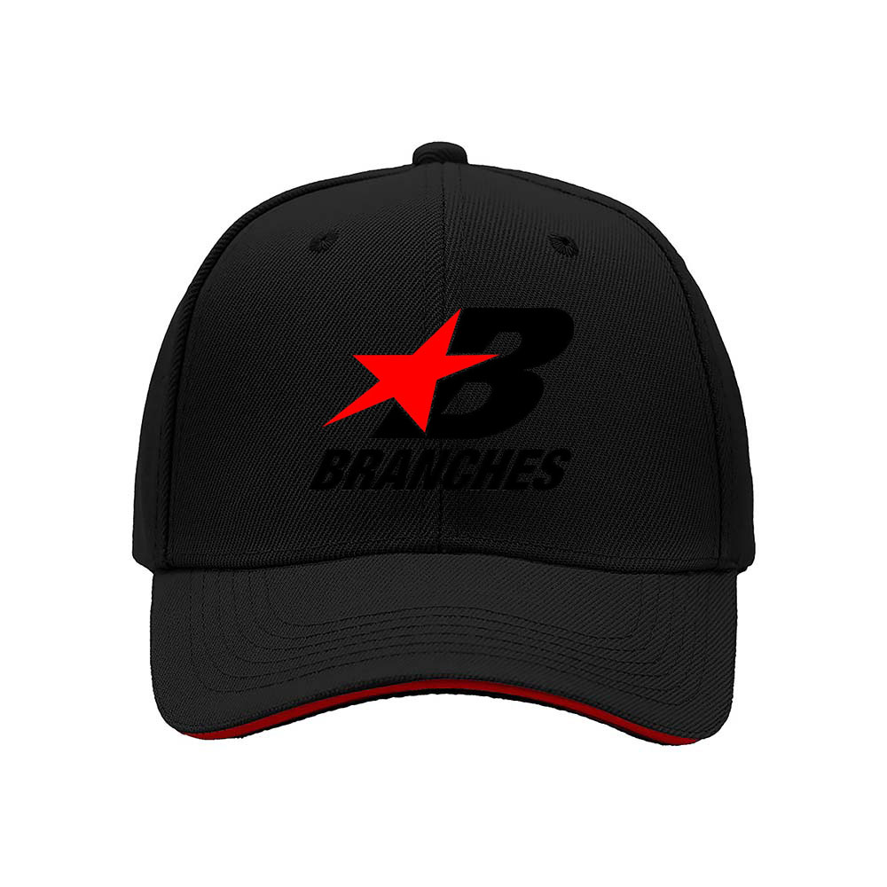 Black Baseball Cap with Red Star Logo Branches Brand Men's Women's Hat Gift for Sports Fans