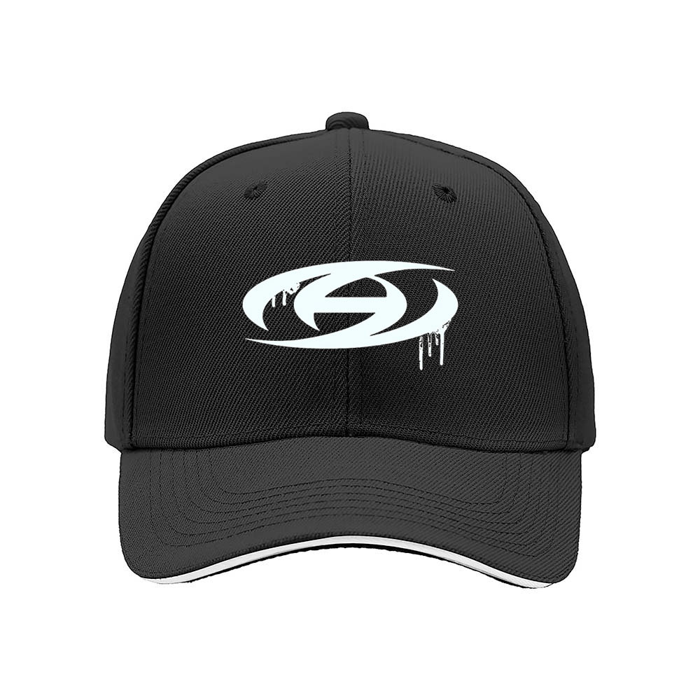 Black Baseball Cap with White Drip Logo Design for Men and Women Casual Gift Wear - Image 3
