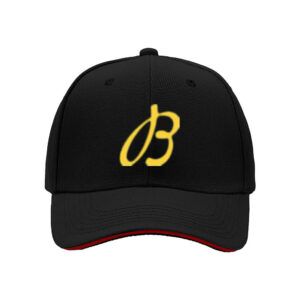 Black Baseball Cap with Yellow OB Logo for Men Women Casual Gift Wear