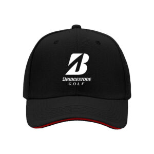 Bridgestone Golf Logo Men's Baseball Cap Black Red Trim