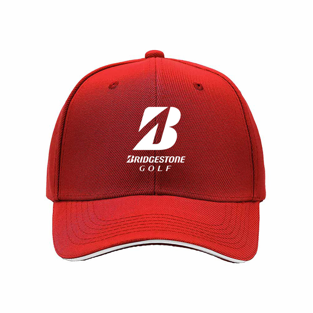 Bridgestone Golf Logo Men's Baseball Cap Black Red Trim - Image 6