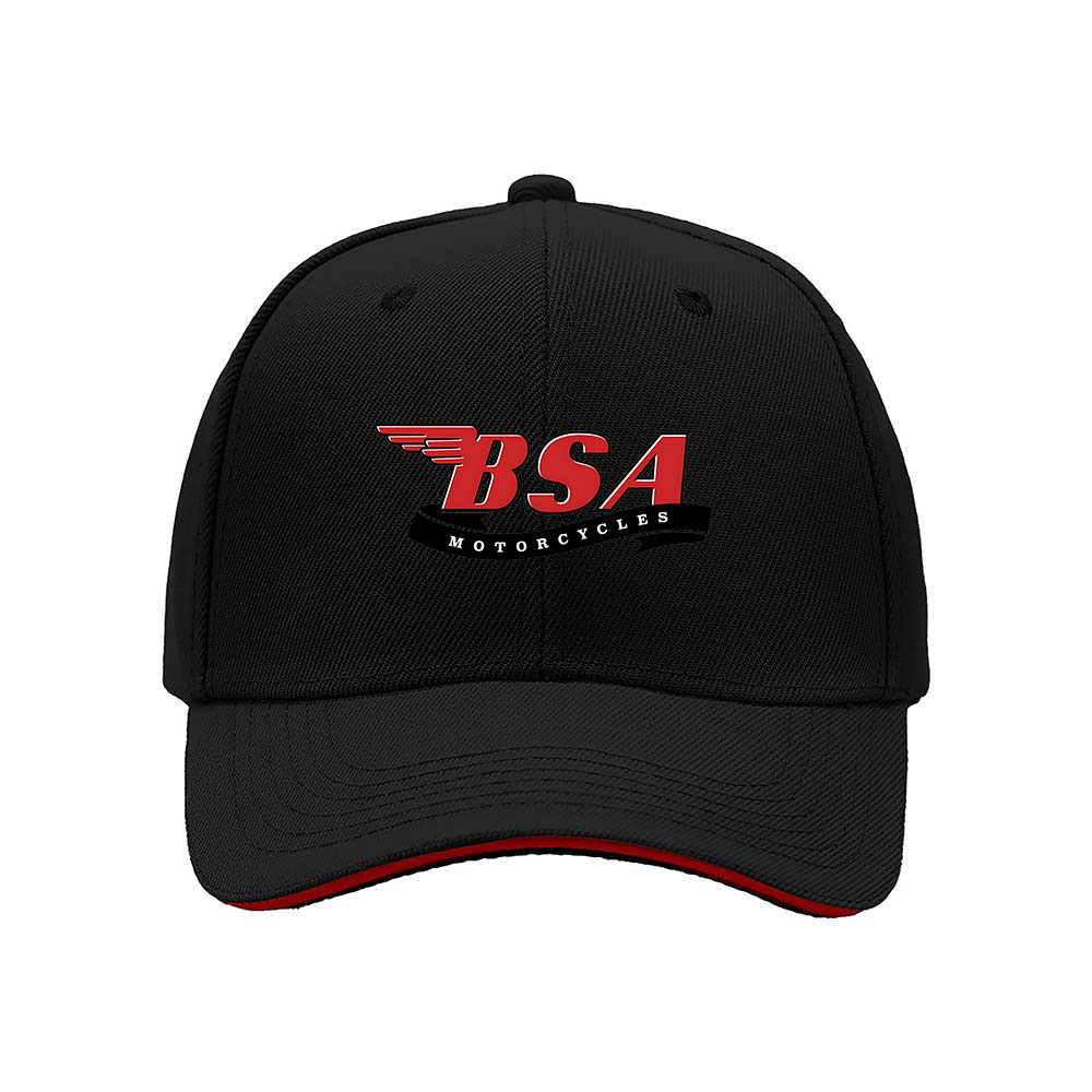 BSA Motorcycles Men's Baseball Cap Red Logo Black Hat Gift