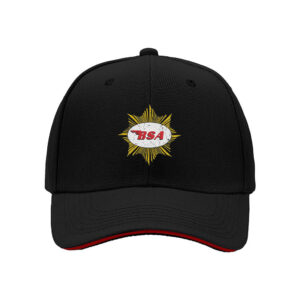 BSA Logo Men's Baseball Cap Black Embroidered Hat Gift for Motorbike Fans