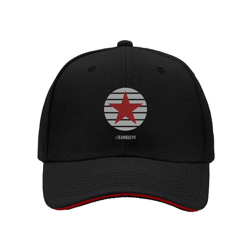 TeamBucky Star Logo Men's Baseball Cap Black Red Trim Gift
