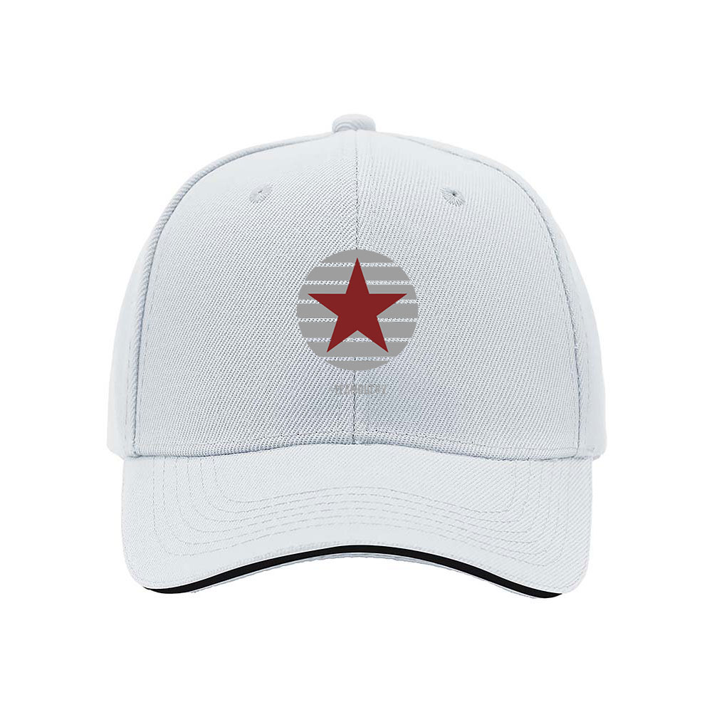 TeamBucky Star Logo Men's Baseball Cap Black Red Trim Gift - Image 5