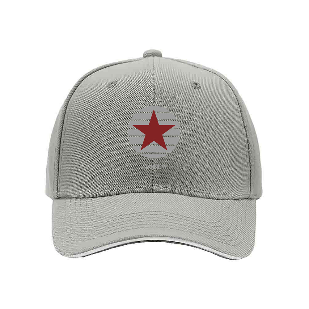 TeamBucky Star Logo Men's Baseball Cap Black Red Trim Gift - Image 7