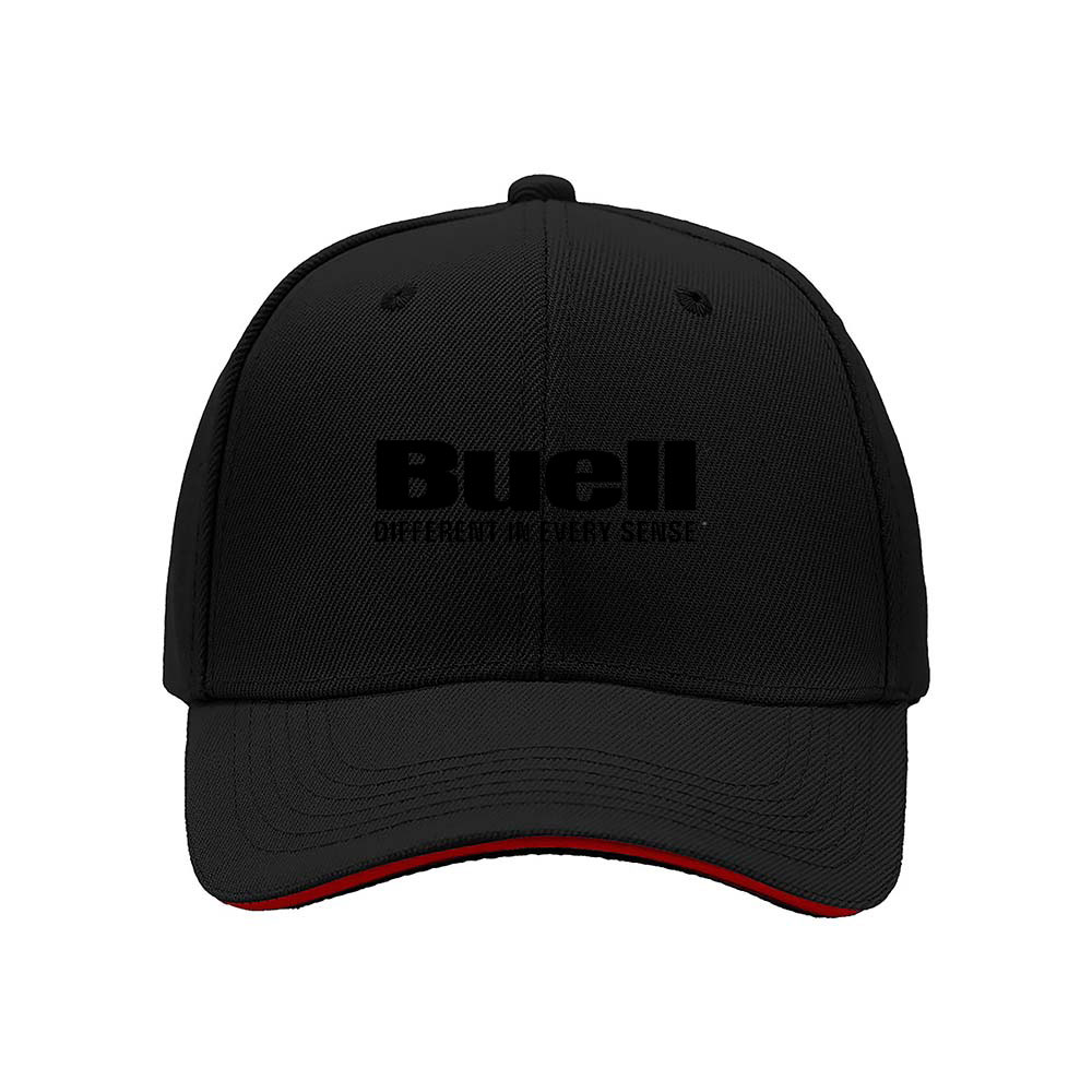 Buell Logo Baseball Cap Men Women Gift Hat Black Red Trim