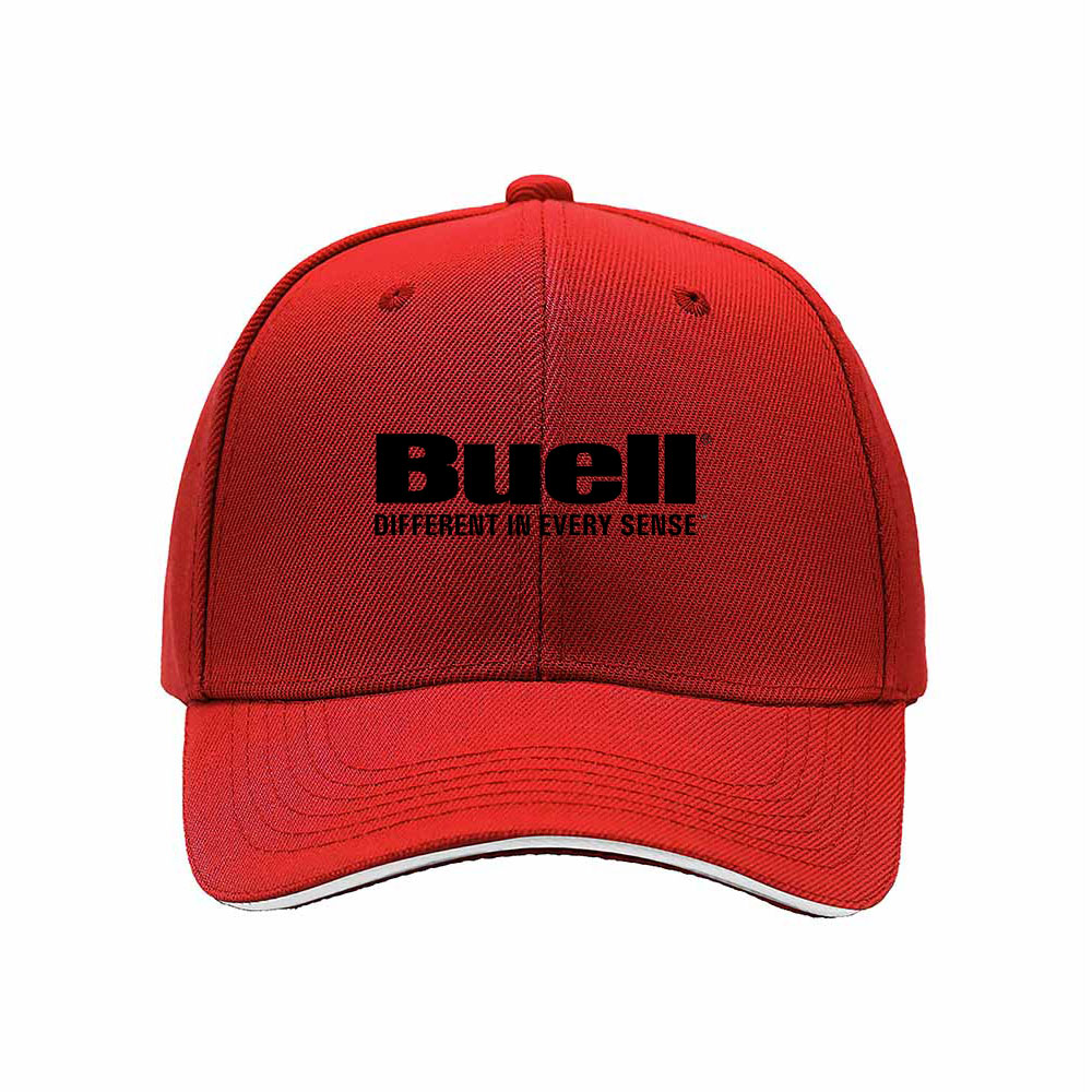 Buell Logo Baseball Cap Men Women Gift Hat Black Red Trim - Image 6