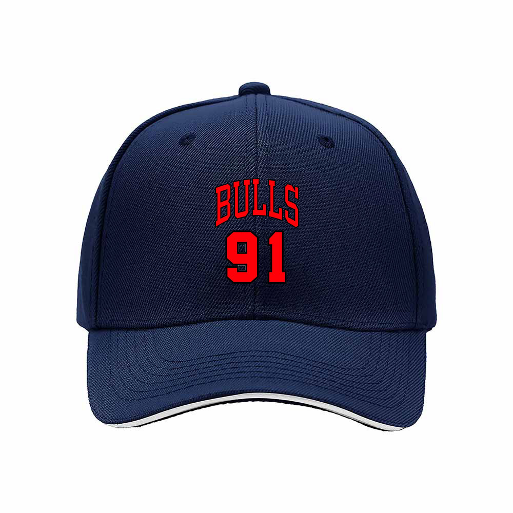 Bulls 91 Men's Baseball Cap Black Red Sport Gift Hat - Image 2