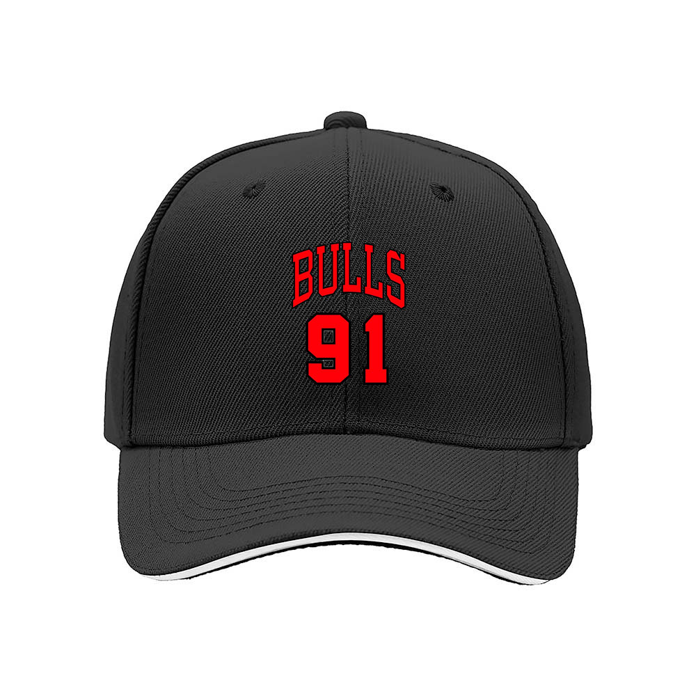 Bulls 91 Men's Baseball Cap Black Red Sport Gift Hat - Image 3