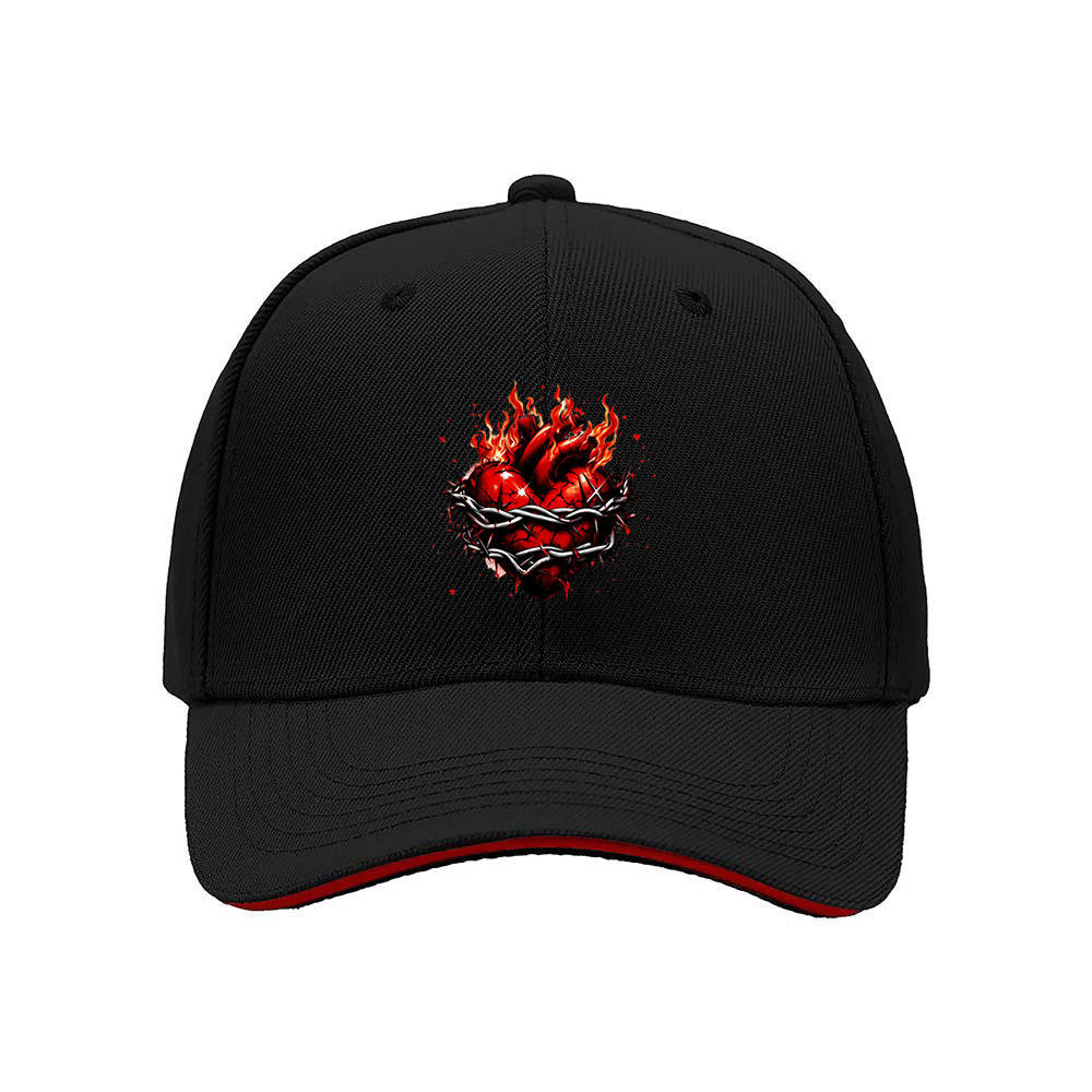 Burning Heart Chain Mens Baseball Cap Gift Fashion Hat