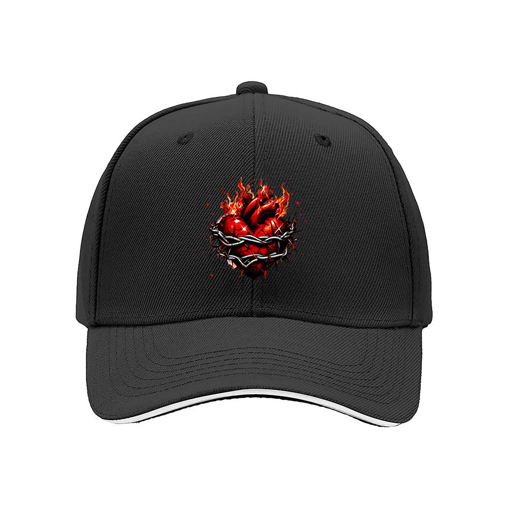 Burning Heart Chain Mens Baseball Cap Gift Fashion Hat - Image 3