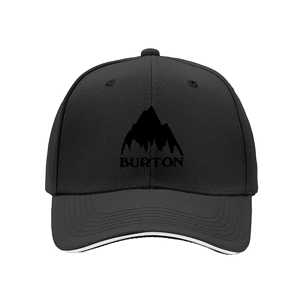 Burton Mountain Logo Men's Baseball Cap Black Red Trim Gift - Image 3