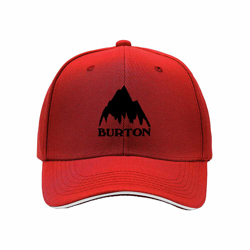 Burton Mountain Logo Men's Baseball Cap Black Red Trim Gift - Image 6